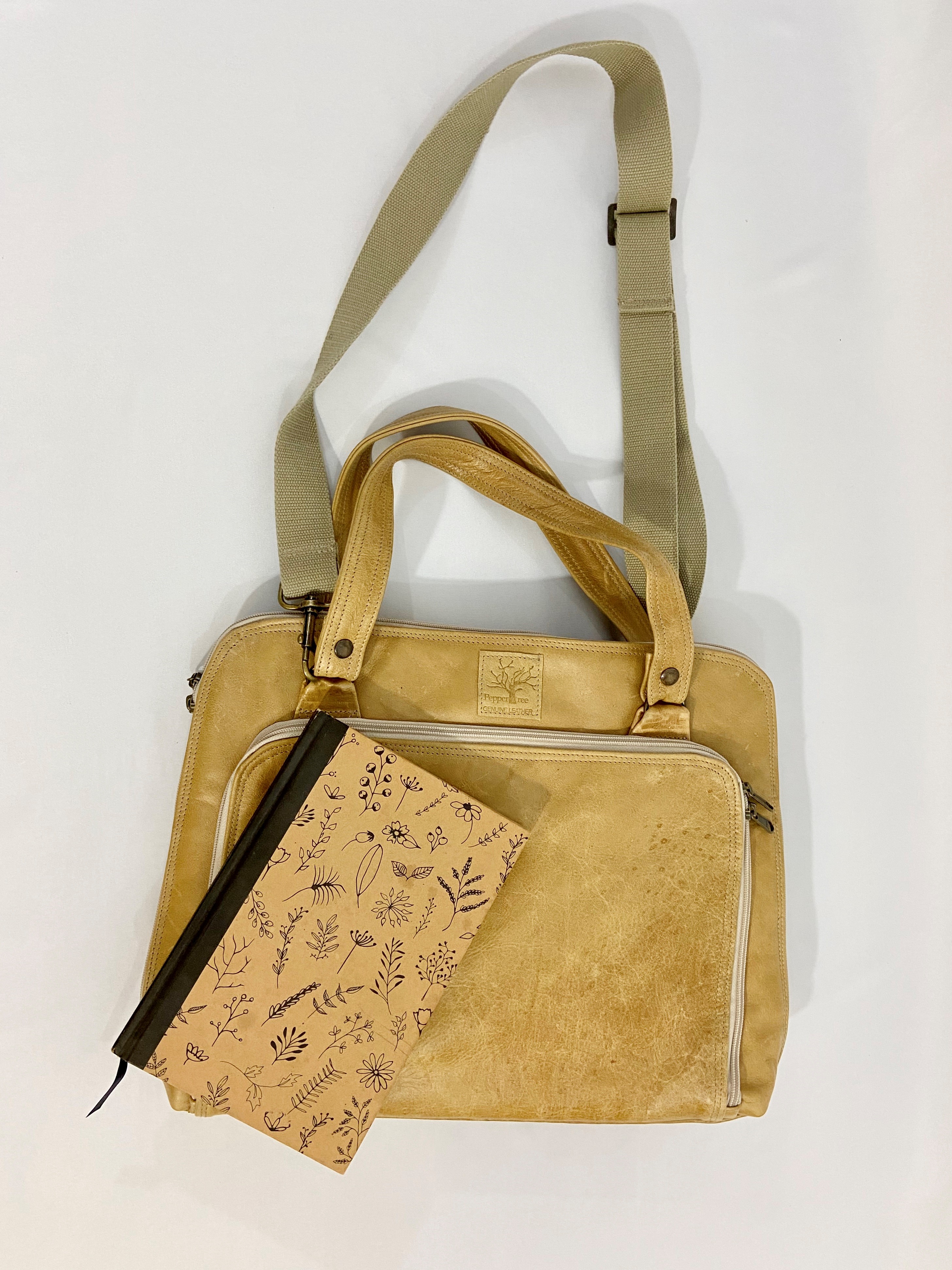 Sacoche laptop - cuir pâle-1184