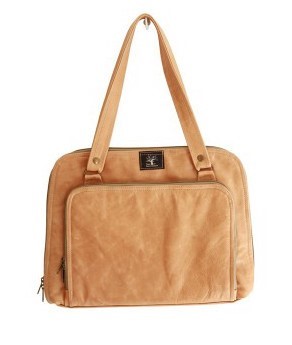 Sacoche laptop - cuir pâle-0