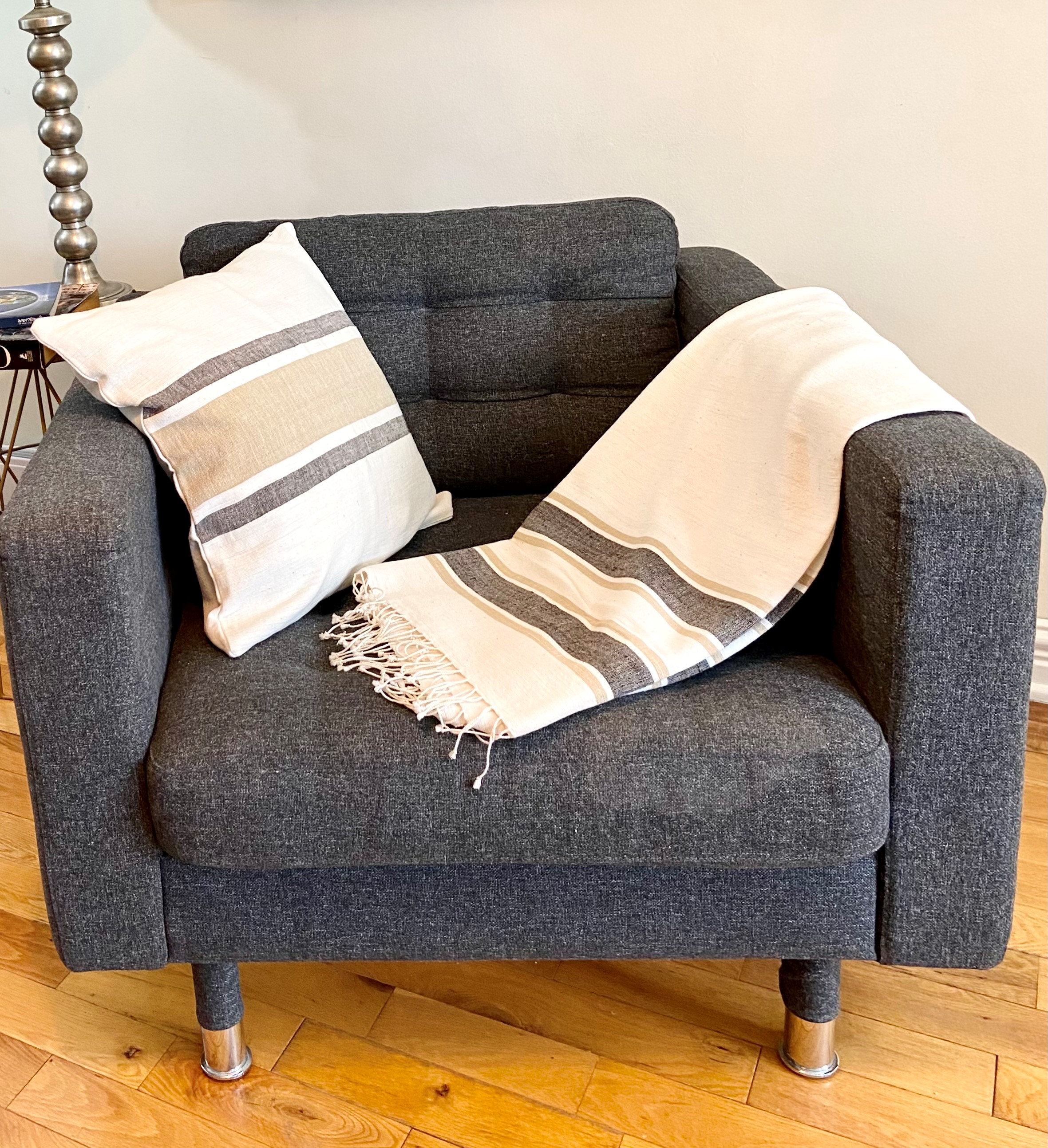 Ensemble jeté et coussin - Gondar cacao-0